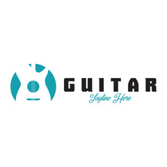guitar logo icon vector illustration template design