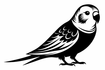 Obraz premium parakeet silhouette line art vector illustration with a white background