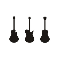 Naklejka premium guitar logo icon vector illustration template design