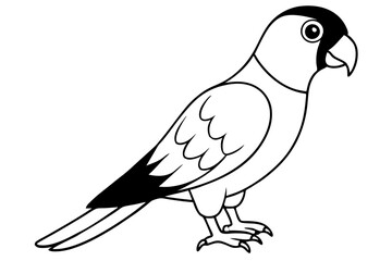 parrot silhouette line art vector illustration with a white background