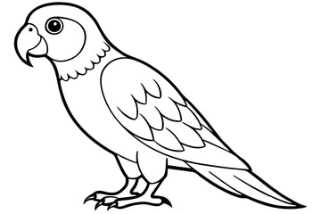 parrot silhouette line art vector illustration with a white background