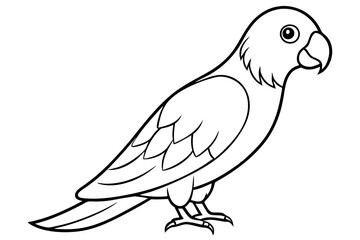 parrot silhouette line art vector illustration with a white background