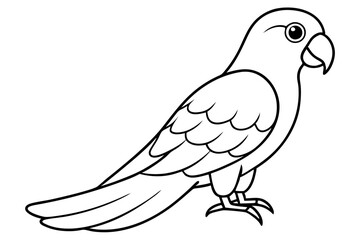 Fototapeta premium parrot silhouette line art vector illustration with a white background