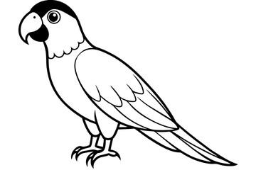 parrot silhouette line art vector illustration with a white background