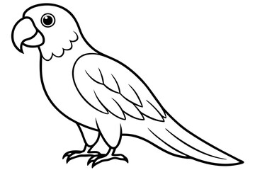 parrot silhouette line art vector illustration with a white background