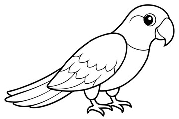 parrot silhouette line art vector illustration with a white background