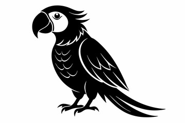 parrot silhouette line art vector illustration with a white background