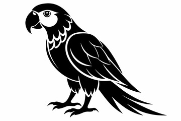 parrot silhouette line art vector illustration with a white background