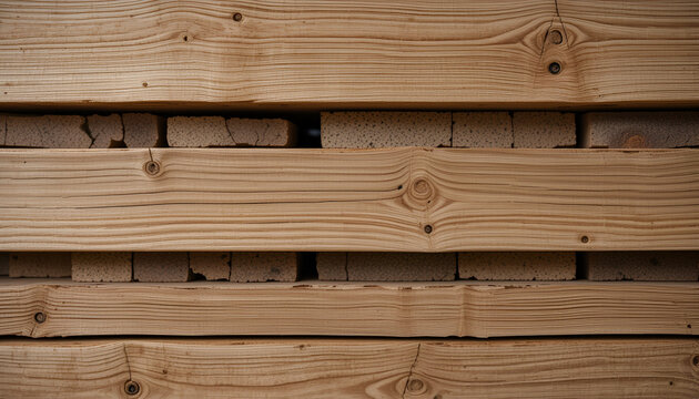 Generate a detailed texture of natural wooden planks arranged horizontally, showcasing the grain and knots of the wood.

