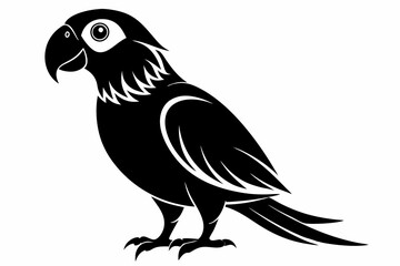 parrot silhouette line art vector illustration with a white background