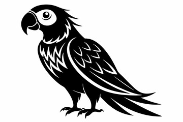 parrot silhouette line art vector illustration with a white background