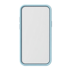 Simple modern smartphone with blue frame and large touchscreen display