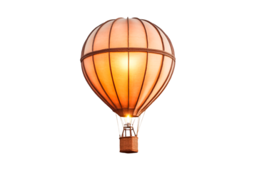 Glowing Hot Air Balloon Night Flight Adventure Warmth Excitement