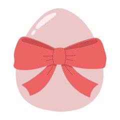 Cute Decorative Easter Egg with Ribbon