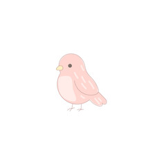 Pink Dove Bird Symbol Icon. Hand Drawn Doodle Peace and Freedom Mascot Character. Cute Lovely Childish Outline Pet Silhouette. Baby Room Interior or Wedding Romantic Decoration