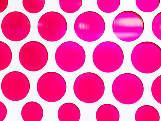 Bright pink circular pattern on white background
