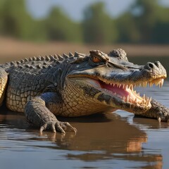 Obraz premium alligator in the swamp