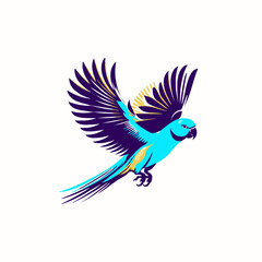 Colorful peacock with vibrant feathers isolated on a white background