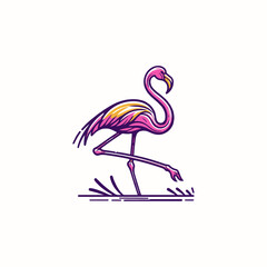 Pink Flamingo Bird Vector Illustration with Tropical Nature Design
