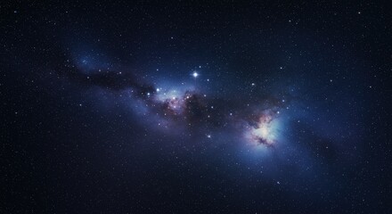 Obraz premium Cosmic galaxy with bright stars glowing in a dark universe 