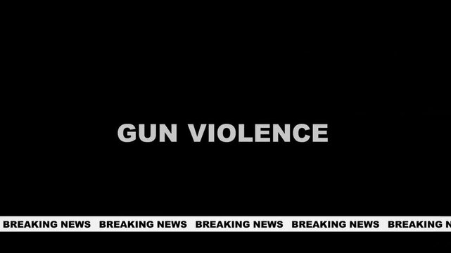 Breaking News Gun Violence Displayed on Screen Background