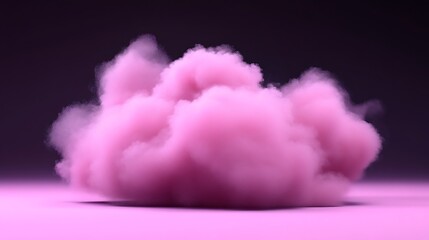 Naklejka premium A fluffy, vibrant pink cloud-like form against a dark backdrop.