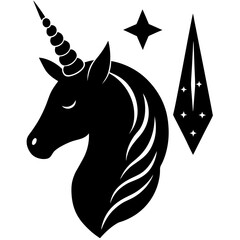 Sticker Design of an Amethyst Unicorn Horn