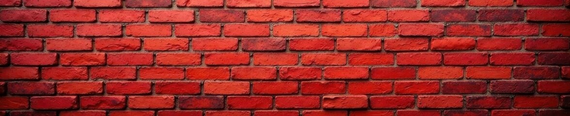 Obraz premium Rustic red brick wall, wide angle view Vintage texture , texture, aged, historical