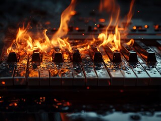 Toy Keyboard Experiences Melting From Intense Flames and Heat