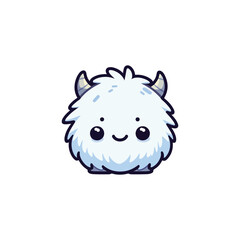  kawaii yeti snowby vector