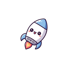 vector illustration of a kawaii rocket