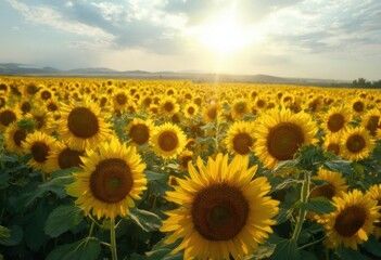 Fototapeta premium Sunflower Field in Full Bloom