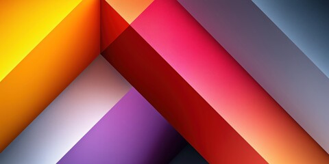 Obraz premium Colorful geometric shapes create a vibrant pattern with diagonal lines and gradients in a modern design concept