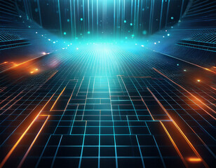 geometric grid and mesh in futuristic style