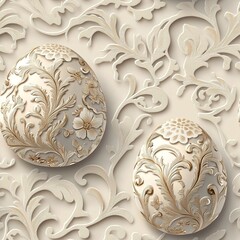 Antique Easter egg lace collar pattern Repeating Pattern Tile Repeating Pattern Tile
