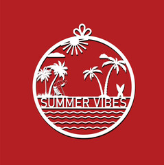 Summer SVG Laser Cut Vector Design 