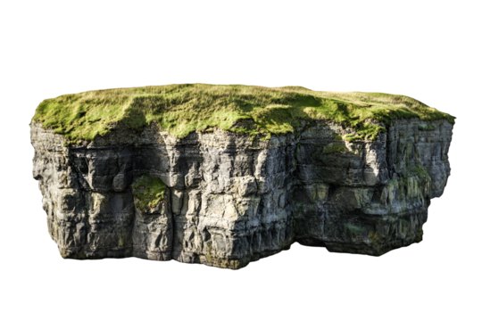 Majestic Floating Island Grassy Top Dramatic Cliffs Nature Wonder
