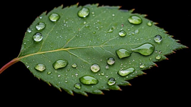 Close-up of a dewy leaf