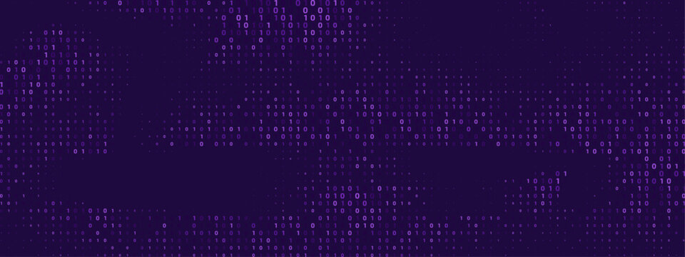 Blue Matrix Background with Falling Binary Numbers &ndash; 0s and 1s Digital Stream Vector for Technology, Hacking, and Cyber Themes, Perfect for Abstract Binary Code Background Designs