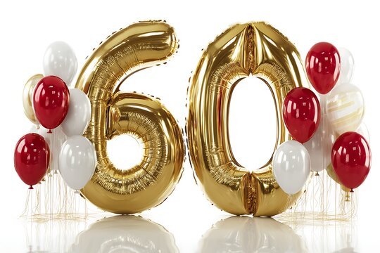 Charming 60th birthday white background
