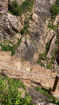 Hiking to Montejaque dam (Presa de Montejaque) and Hundidero cave (Cueva del Hundidero) in the province of Malaga, Andalusia, Spain