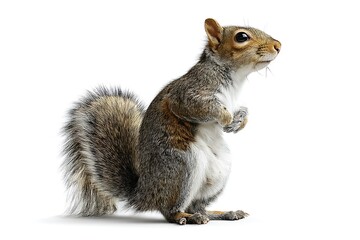 Obraz premium Charming squirrel standing white isolation 