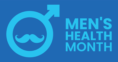 National Men's Health Month in June. Medical concept. Care and health. Poster, card, banner and background. 