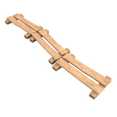 Bog Bridge, 3d illustration isolated on white background