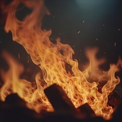 Fototapeta premium fire in the fireplace