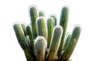 Exotic cactus white backdrop isolated  
