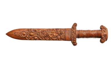 A historical rendering of the Hung Kings ancestral blade with traditional motifs Isolated on transparent background.