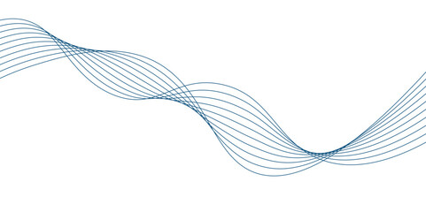 colorful Line art striped graphic template with stripes, Modern white flowing wave lines and glowing moving lines,. frame of abstract vector blue wave melody lines on white background. Abstract shiny 