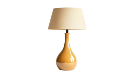 Stylish Yellow Table Lamp with Cream Shade for Home Decor