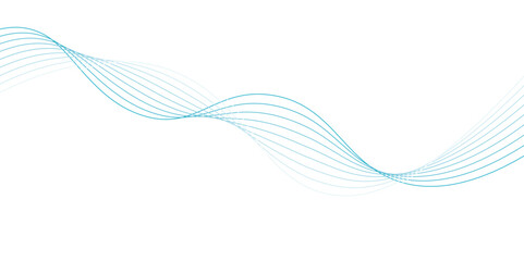 Fototapeta premium Sky blue abstract background with stripes curve line. Abstract light sky blue line wave vector background. Wave geometric Technology, Striped ribbons vector with lines. colorful wave line transparent